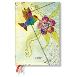 Viacfarebný diár na rok 2020 v tvrdej väzbe Paperblanks Hummingbird, 368 strán