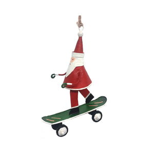 Vianočná závesná dekorácia G-Bork Santa On Skateboard