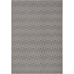 Čierno-biely vonkajší koberec NORTHRUGS Karo, 200 × 290 cm