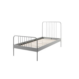 Sivá kovová detská posteľ Vipack Jack, 90 × 200 cm
