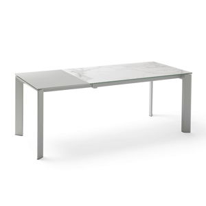 Sivý rozkladací jedálenský stôl sømcasa Tamara Blanco, dĺžka 160/240 cm