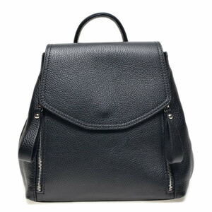 Čierny kožený batoh Carla Ferreri