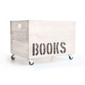 Biela drevená škatuľa na knihy Little Nice Things Books