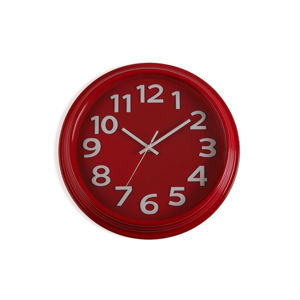 Červené nástenné hodiny Versa In Time, ⌀ 32,7 cm
