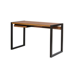 Pracovný stôl v orechovom dekore s čiernymi nohami We47 Renfrew, 126 × 55 cm