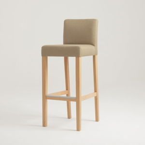 Béžová barová stolička s prírodnými nohami Custom Form Wilton