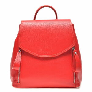 Červený kožený batoh Carla Ferreri