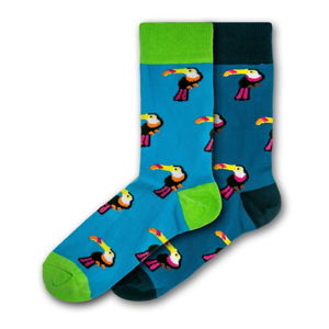 Sada 2 párov farebných ponožiek Funky Steps Toucans, veľkosť 41 - 45