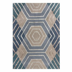 Modrý vlnený koberec Flair Rugs Harlow, 160 x 230 cm