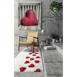 Vysokoodolný koberec Webtappeti Hearts, 58 × 140 cm