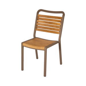 Sada 4 záhradných stoličiek z teakového dreva Ezeis Typon
