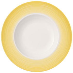 Bielo-žltý hlboký tanier z porcelánu Villeroy & Boch Colourful Life, 30 cm