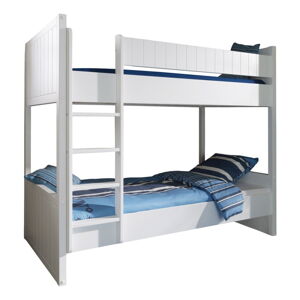 Biela poschodová detská posteľ z borovicového dreva 90x200 cm ROBIN – Vipack
