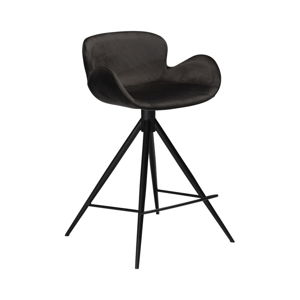 Čierna barová stolička DAN–FORM Denmark Gaia Velvet, výška 87 cm