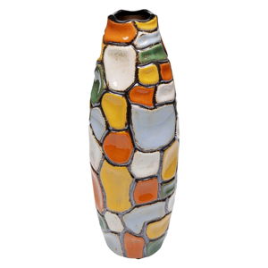 Farebná kameninová váza Kare Design Jolly Spots, výška 41 cm