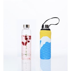 Cestovná fľaša z borosilikátového skla s obalom BBBYO Fuji Print, 570 ml