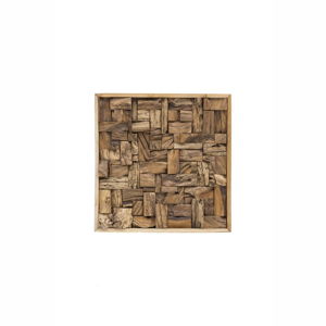 Nástenná dekorácia z recyklovaného tíkového dreva WOOX LIVING City, 70 × 70 cm