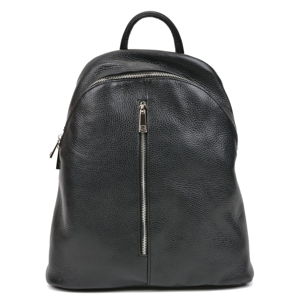 Čierny kožený batoh Carla Ferreri, 37 x 32 cm