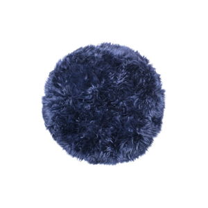 Tmavomodrý koberec z ovčej kožušiny Royal Dream Zealand, ⌀ 70 cm