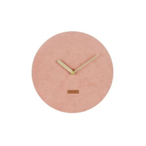 Ružové nástenné hodiny s menčestrom Karlsson Corduroy, Ø 25 cm