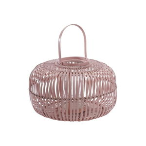 Ružový bambusový lampáš A Simple Mess Daun Pale Mauve, ⌀ 38 cm