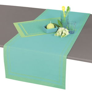 Tyrkysovomodrý behúň na stôl Antic Line, 140 × 46 cm