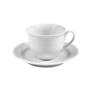 Sada 6 šálok s tanierikom z bieleho porcelánu Kutahya Concept, 50 ml