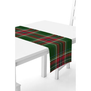 Červeno-zelený behúň na stôl Kate Louise, 40 x 140 cm