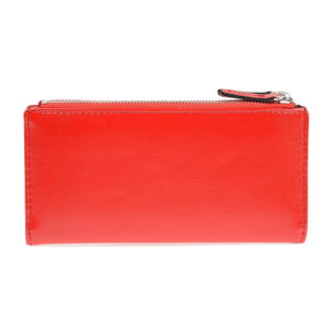 Červená koženková peňaženka Carla Ferreri, 10.5 x 19 cm
