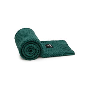 Tmavozelená pletená detská deka 80x100 cm – T-TOMI