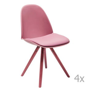 Sada 4 ružových jedálenských stoličiek Kare Design CandyWorld