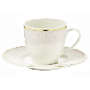 Sada 6 porcelánových šálok na kávu s tanierikom Kutahya Cape Town, 50 ml