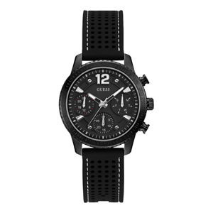 Dámske hodinky s čiernym silikónovým remienkom Guess W1025L3