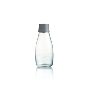 Sivá sklenená fľaša ReTap s doživotnou zárukou, 300 ml