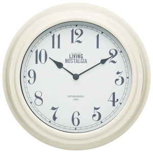 Krémovobiele nástenné hodiny Kitchen Craft Living Nostalgia, ⌀ 25,5  cm