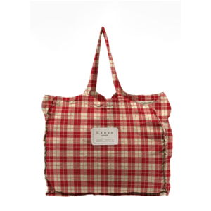 Látková taška Linen Couture Red Square, šírka 50 cm