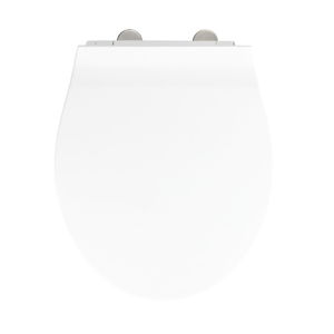 Biele WC sedadlo s jednoduchým zatváraním Wenko Orani, 44 × 38 cm