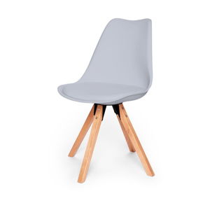 Súprava 2 sivých stoličiek s podnožím z bukového dreva Bonami Essentials Gina