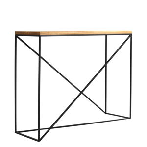 Konzolový stolík s čiernou konštrukciou s doskou v dekore dubového dreva Custom Form Memo, dĺžka 100 cm
