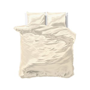 Béžové obliečky zo saténového mikroperkálu na dvojlôžko Sleeptime, 240 × 220 cm