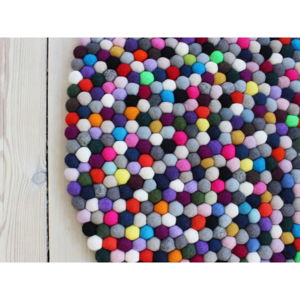Guľôčkový vlnený koberec Wooldot Ball rugs Multi Pang, ⌀ 90 cm