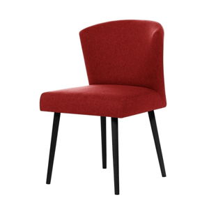 Červená jedálenská stolička s čiernymi nohami Rodier Richter