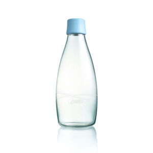 Pastelovomodrá sklenená fľaša ReTap s doživotnou zárukou, 800 ml
