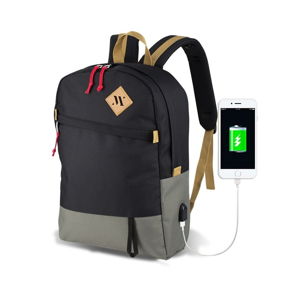 Sivo-čierny batoh s USB portom My Valice FREEDOM Smart Bag
