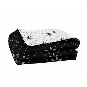 Sivo-čierna obojstranná prikrývka z mikrovlákna DecoKing Hypnosis Snowynight, 220 × 240 cm