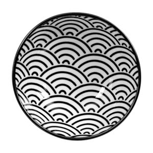 Černo-biely tanier Tokyo Design Studio Nippon Wave, ø 9,5 cm