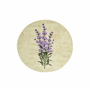 Kúpeľňová predložka s motívom fialových kvetín Foutastic Violet Circle, ø 100 cm