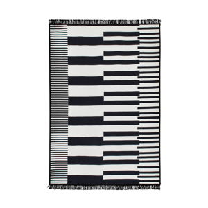 Čierno-biely obojstranný koberec Klotho, 160 × 250 cm