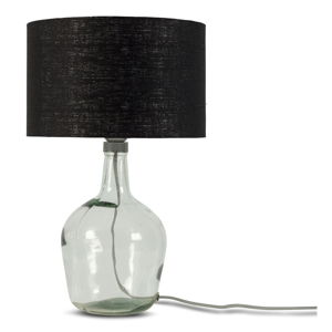 Stolová lampa s čiernym tienidlom a konštrukciou z recyklovaného skla Good&Mojo Murano, ⌀ 30 cm