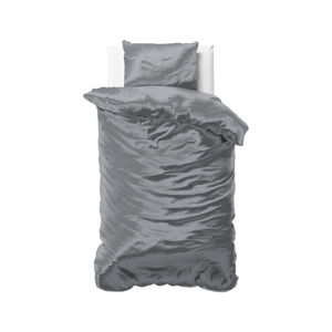 Tmavosivé obliečky zo saténového mikroperkálu na jednolôžko Sleeptime, 140 x 220 cm